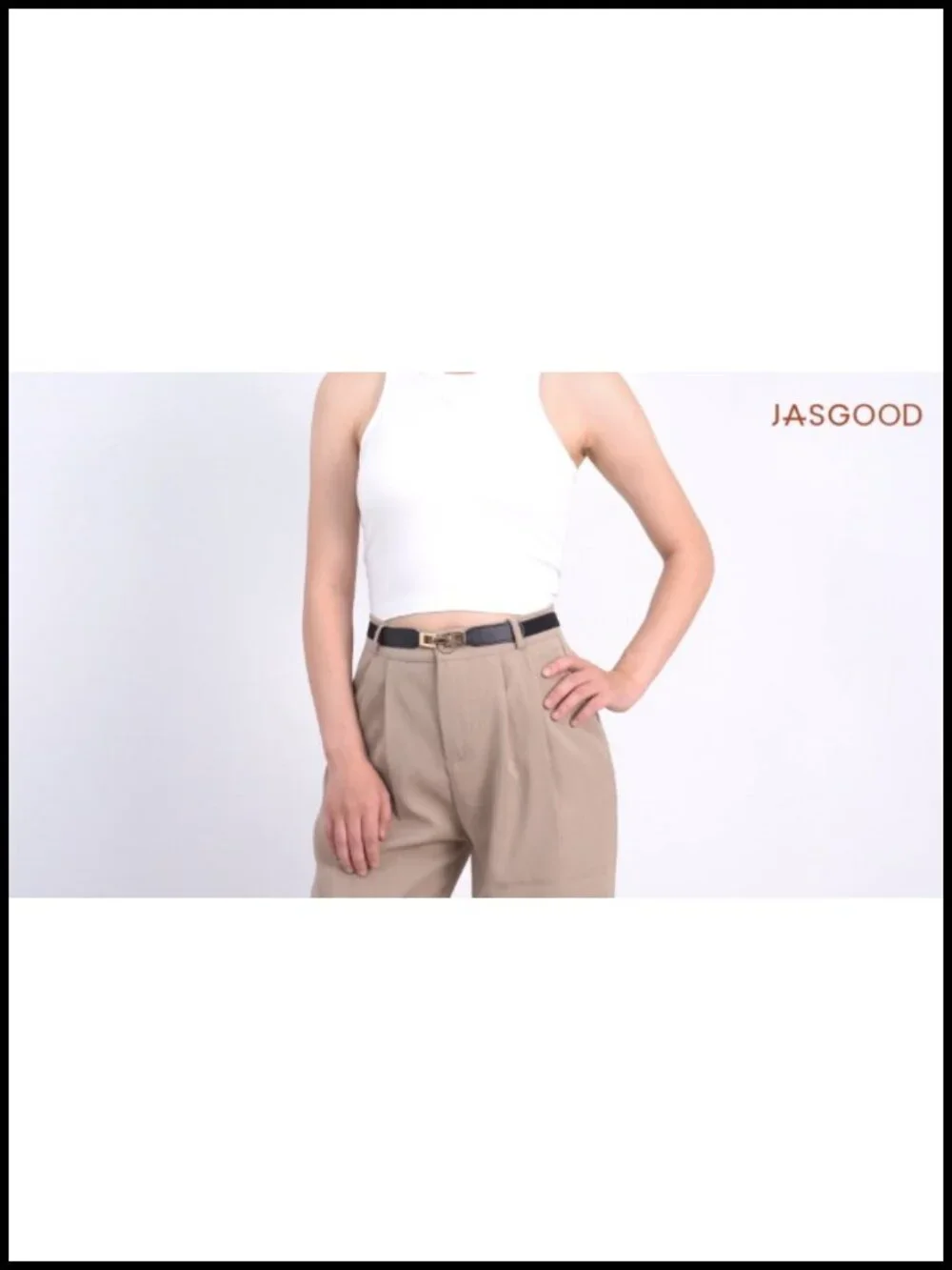 2 Pack Skinny Stretch Belt Women's Elastic Faux Leather Gold Buckle Waist